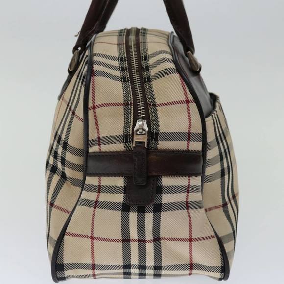 BURBERRY Nova Check Hand Bag Nylon Beige Auth mr097 - Picture 3 of 16